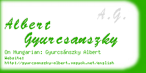 albert gyurcsanszky business card