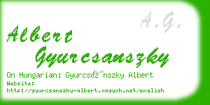 albert gyurcsanszky business card